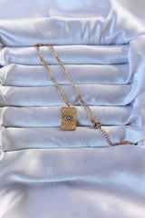 İşlemeli Nazarlı Vintage Kolye