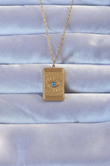 İşlemeli Nazarlı Göz Model Vintage Kolye