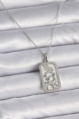 Çelik Gümüş Renk Zincir Oğlak Burcu Zirkon Taşlı Kadın Kolye