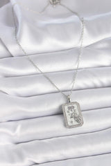 Çelik Gümüş Renk Zincir Koç Burcu Zirkon Taşlı Kadın Kolye