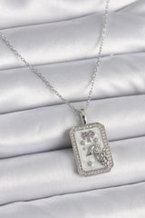 Çelik Gümüş Renk Zincir Koç Burcu Zirkon Taşlı Kadın Kolye