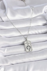 Çelik Gümüş Renk Zincir Akrep Burcu Zirkon Taşlı Kadın Kolye