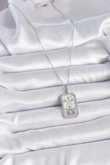 Çelik Gümüş Renk Terazi Burcu Zirkon Taşlı Kadın Kolye