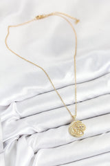 Zirkon Taşlı Ay Ve Güneş Model Gold Renk Kadın Kolye