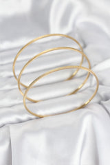 Çelik Gold Renk Simli Model Ajda 65 mm Kadın Bileklik