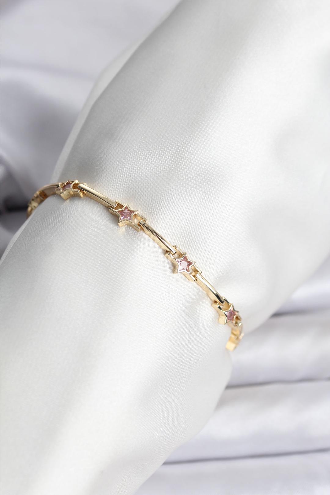 Yıldız Model Gold Renk Pirinç Bileklik
