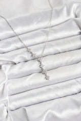 Çelik Zincir Gümüş Renk Kutup Yıldızı Model Kadın Kolye