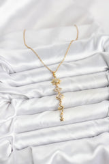 Çelik Zincir Gold Renk Güneş ve Enerji Model Kadın Y Kolye