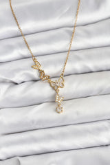 Çelik Zincir Gold Renk Kelebek Model Kadın Kolye